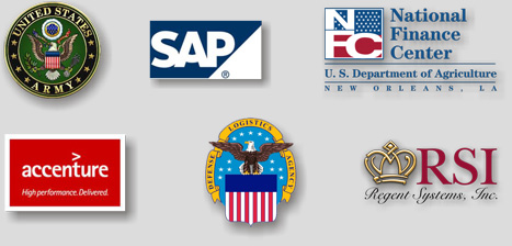United States Army, SAP, National Finance Center, accenture, Defense Logistics Agency, RSI